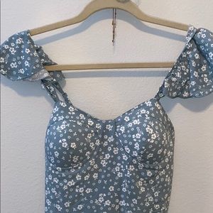 Blue and white floral dress